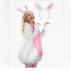 Bunny Costume with Headband - White and Pink. New